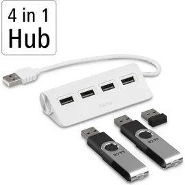 Hama USB-Hub 4 Ports USB 2.0 Weiß