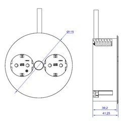 BACHMANN TWIST 2S 2x Schutzkontakt, Schutzkontakt-Montagestecker, Edelstahl, 2 m
