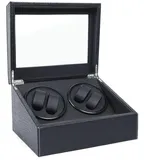 PIOJNYEN Automatik Uhrenbeweger Uhrenbox 8-12 Uhren Watch Winder Box 4+6 Lagerung Schmuckschatulle Schwarz​(Nicht enthaltene Uhren)