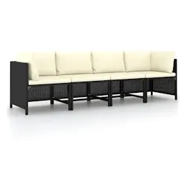 vidaXL 4-Sitzer-Gartensofa schwarz 313515