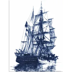 Artland Wandbild »Antikes Schiff in blau I«, Boote & Schiffe, (1 St.), als Alubild, Outdoorbild, Poster in verschied. Größen Artland Farbe Bild(er): naturfarben