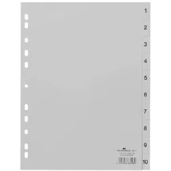 DURABLE Ordnerregister A4 nummeriert - 10-teilig - grau