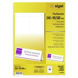 Sigel Tischkarte, Inkjet/Laser/Kopierer, Papier, 185 g/m2, 240 x 90/180 mm, weiß (20 Stück), Sie erhalten 1 Packung á 20 Stück