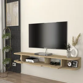 [en.casa] - TV-Lowboard hängend Karjali 150x30x19 cm Eicheoptik