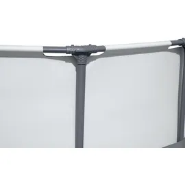 BESTWAY Steel Pro Max Frame Pool Set 427 x 107 cm lichtgrau inkl. Filterpumpe + Zubehör