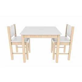 Coemo Kindersitzgruppe Stefano 3tlg. Tisch 2 Stühle weiß
