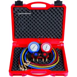 Rothenberger Monteurhilfe-Set 4-WegeII Plus, R22-R407C mit Manometer,Pulse-free, Klasse 170602