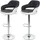 Mendler 2er-Set Barhocker HWC-F16, Barstuhl Tresenhocker Drehhocker, mit Lehne Kunstleder ~ schwarz-weiß