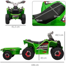 Homcom Kinder-Elektroquad 6V mit Anhänger grün (1-tlg)