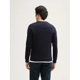 Tom Tailor 1038426 Basic Knit Pullover Knitted Navy Melange 2XL