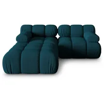 micadoni Sofa Bellis, modular 3-Sitzer mit flachem Modul blau