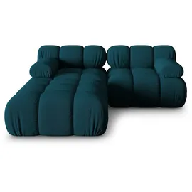 micadoni Sofa Bellis, modular 3-Sitzer mit flachem Modul blau
