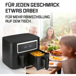 GOURMETmaxx Doppelkammer Heißluftfritteuse 2 x 4 L schwarz