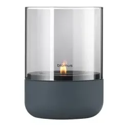 Blomus CALMA Windlicht, modernes Windlicht mit exclusivem Schein, 1 Stück - steel grey