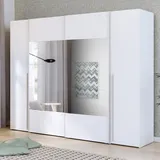 Forte Schwebetürenschrank Narago 270 x 210 x 61 cm weiß