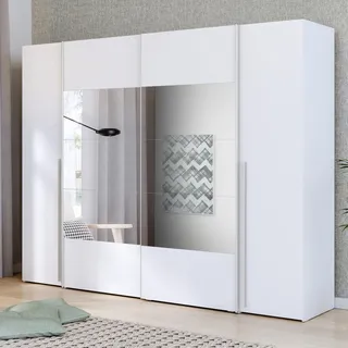 Forte Schwebetürenschrank Narago 270 x 210 x 61 cm weiß