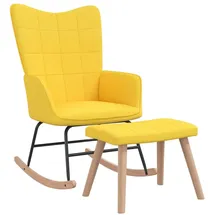 vidaXL Schaukelsessel mit Hocker Senfgelb Stoff