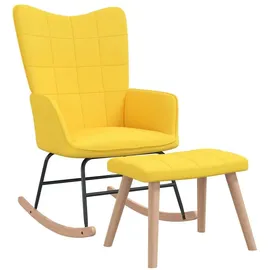 vidaXL Schaukelsessel mit Hocker Senfgelb Stoff