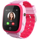 4G Smartwatch für Mädchen Jungen, Smart Watch für Kinder, IP67 Wasserdicht WiFi Smartwatch Telefon mit GPS-Tracker Videoanruf Telefonanruf SOS für Kinder 3-14 Jahre alt Geburtstagsgeschenke (Rosa)