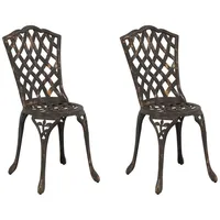 VidaXL Gartenstühle 2 Stk. Bronzen Aluminiumguss