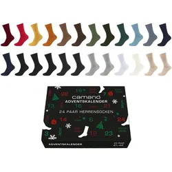 24er Pack camano Soft Socken-Adventskalender 0000 - mehrfarbig 41-46