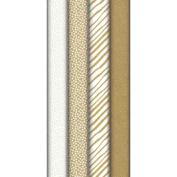 Clairefontaine 20x Geschenkpapierrollen Kraft 70g, 5x0,70m, weiß & gold, im Kartondisplay mit 20 Stück - Sortierung 223908C