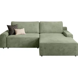 TRENDMANUFAKTUR Eckcouch Polyester 3-Sitzer Grün