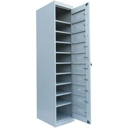 Verteilerschrank 10 Fächer Stahlschrank Schrank Postschrank Personalschrank Lichtgrau 526100