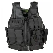 Max Fuchs MFH Anglerweste Weste, USMC, mit Koppel, schwarz schwarz