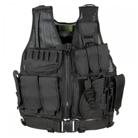 Max Fuchs MFH Anglerweste Weste, USMC, mit Koppel, schwarz schwarz