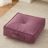 YOUGANG Extra dickes Sitzkissen, 15 cm, rund/quadratisch, 100 % Baumwolle, Sitzkissen für Sessel, Auto, Büro, Stuhlkissen für ältere Menschen nach Operationen, Rollstuhl (quadratisch, lila, 60 x 60 x
