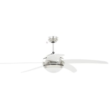 vidaXL 128 cm Deckenventilator weiß mit Licht