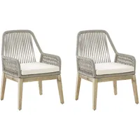 Beliani Gartenstuhl Beige Kunststoff, 2-Sitzer, 64x89x71 cm, Gartenmöbel, Gartenstühle,
