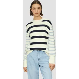 s.Oliver Longpullover im Streifenmix Creme/Blau XS