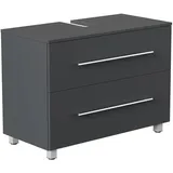 Posseik Waschbeckenunterschrank 2 Schubladen 85 x 63 x 41,6 cm Grafit