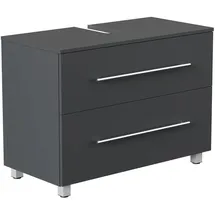 Posseik Waschbeckenunterschrank 2 Schubladen 85 x 63 x 41,6 cm Grafit