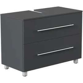 Posseik Waschbeckenunterschrank 2 Schubladen 85 x 63 x 41,6 cm Grafit