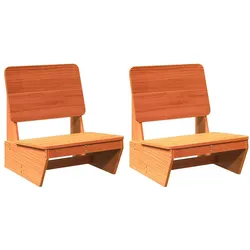 vidaXL Gartenstühle 2 Stk. Wachsbraun 60x64x70,5 cm Massivholz Kiefer