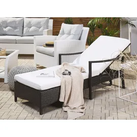 Beliani Rattanliege Sonnenliege 158 x 63 x 96 cm Braun