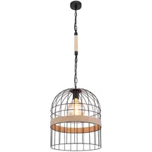GLOBO Hängeleuchte 1-flg. 35 cm Metallgitter schwarz braun