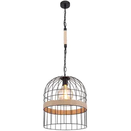 GLOBO Hängeleuchte 1-flg. 35 cm Metallgitter schwarz braun