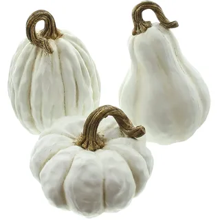Frank Flechtwaren Kürbis White, im 3er Set, schöne Herbstdeko, ausgefallen, modern