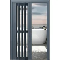 FalttüR Outdoor Wasserdicht Patio Yard Anwendung Tür, Schiebetür Für Küche Speisekammer / Aluminiumlegierung Innenraum Falten Akkordeon Tür Für Schlafzimmer Home Office, Grau-1 ( Color : WxH , Size :
