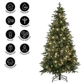 Dehner künstlicher LED-Weihnachtsbaum Espen, ca. H210 cm, Grün