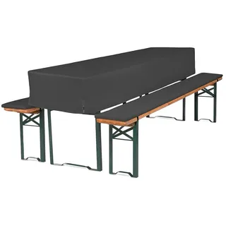 TexDeko Biertischhusse Biertischhussen 3/8 Premium für Bierzeltgarnituren (nur Tischhusse), blickdicht & pflegeleicht, Premium-Qualität grau