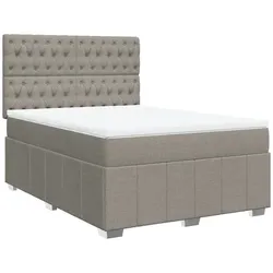 vidaXL Boxspringbett mit Matratze Taupe 140x200 cm Stoff