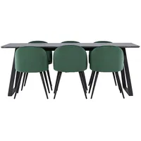 VCM ebuy24 Malaga Essgruppe Esstisch Dunkel Grau und 6