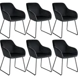 Tectake tectake® Esszimmerstuhl, Jeane, Samtoptik, durchgehende Lehne, 57 x 61 x 85,5 cm, Belastbarkeit 120 kg