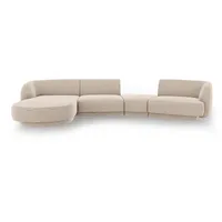 Micadoni Sofa Miley, modular mit Recamiere 4-Sitzer beige