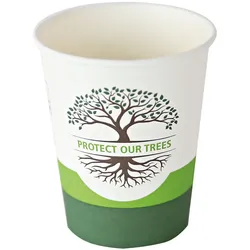 500x BIO Einwegbecher 0,15 L Ø 8 cm Weiss kompostierbar 1-wandig Kaffeebecher einweg To-Go-Becher Becher Trinkbecher Pappbecher